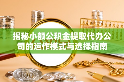大化揭秘小额公积金提取代办公司的运作模式与选择指南
