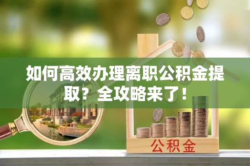泗洪如何高效办理离职公积金提取？全攻略来了！