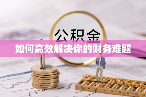 清新如何高效解决你的财务难题