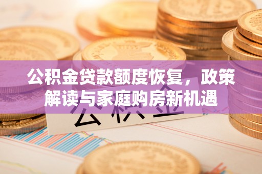 滨海公积金贷款额度恢复，政策解读与家庭购房新机遇