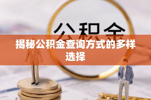 九寨沟揭秘公积金查询方式的多样选择