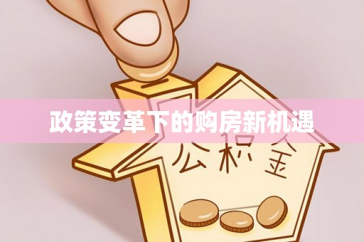 织金政策变革下的购房新机遇
