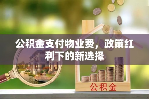 柯坪公积金支付物业费，政策红利下的新选择