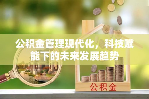 翁源公积金管理现代化，科技赋能下的未来发展趋势