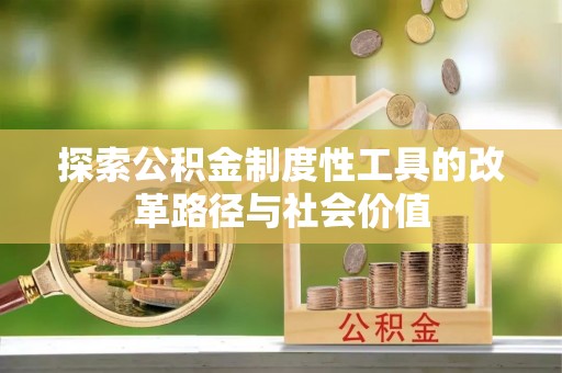 大雅探索公积金制度性工具的改革路径与社会价值